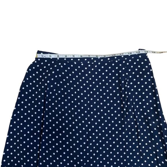 JM Collection Jennifer Moore Midi Skirt Polka Dot indigo harvest sun blue sz 10 - Picture 6 of 12